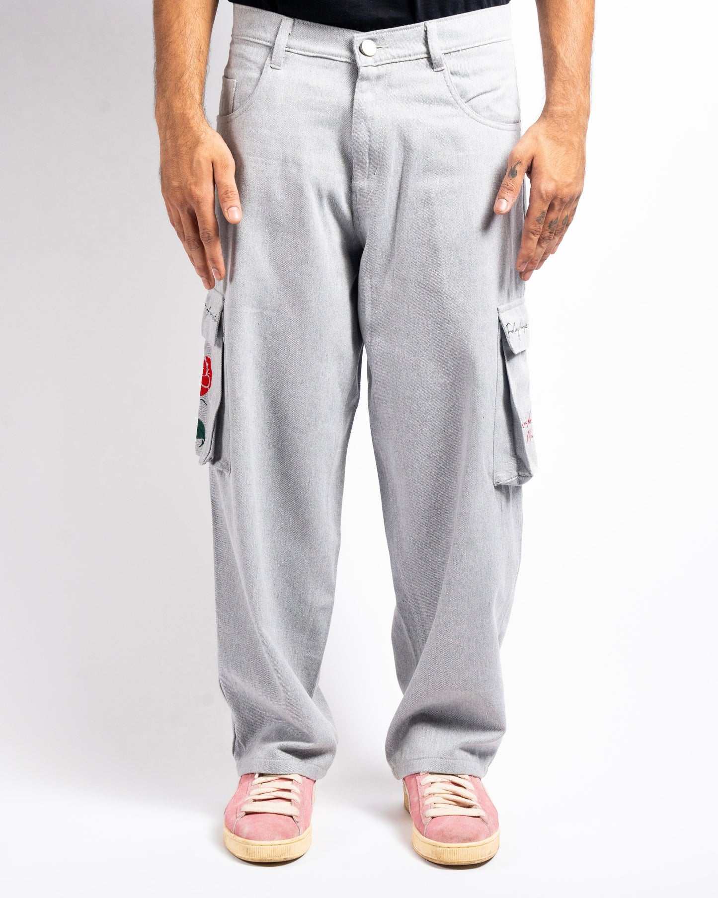 Handloom Cargo Pants - Concrete