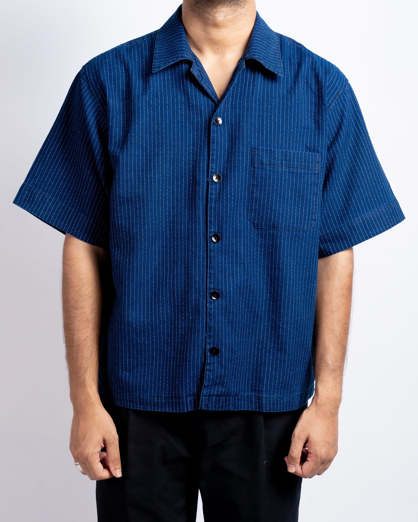 Indigo Pinstripes Work Shirt